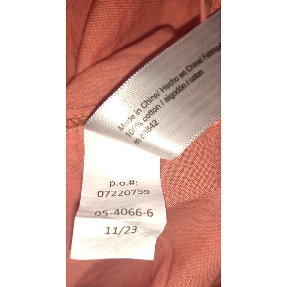 Eloquii Coral Dress Womens Sz 18 Eyelet Ruffles Romantic Boho Mini Tiered Bottom - Picture 10 of 16